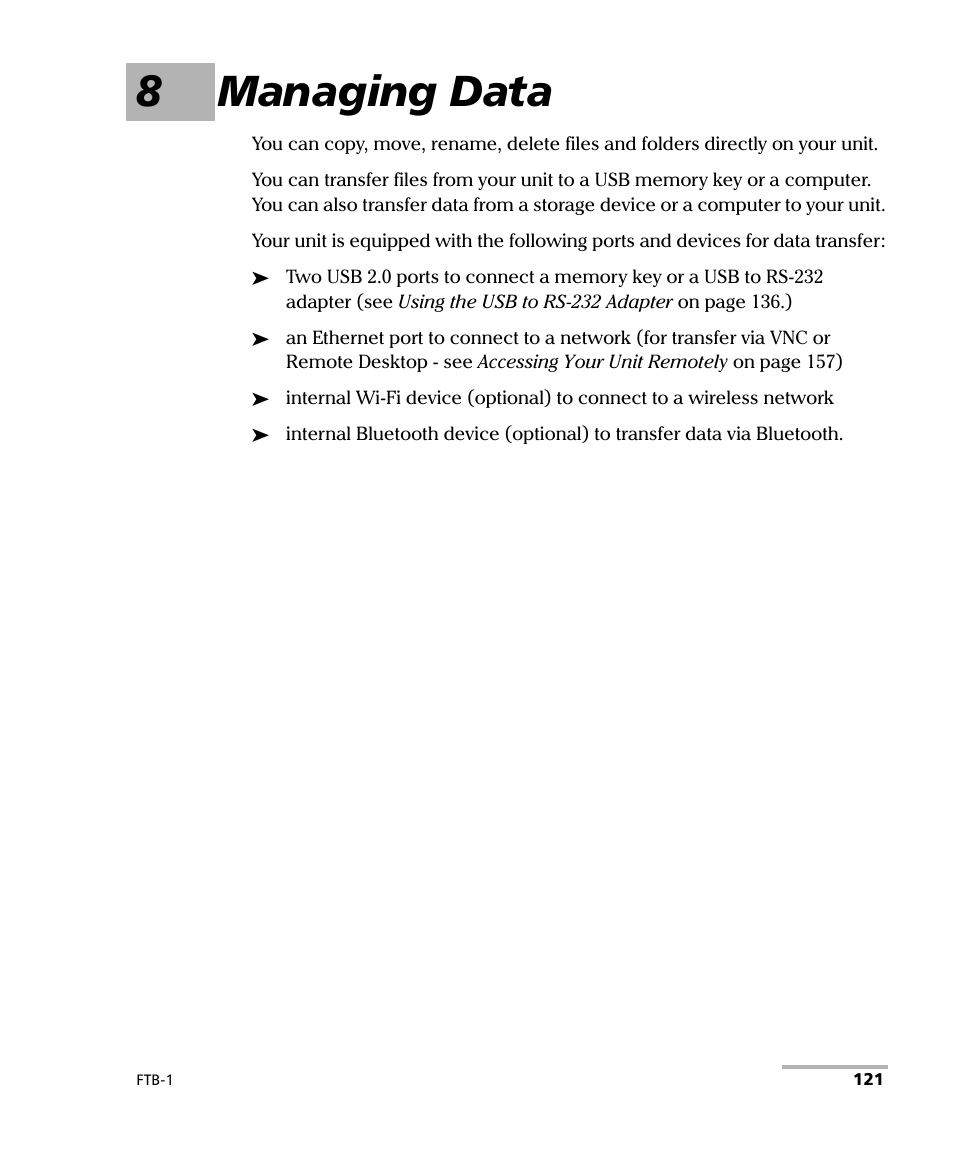 8 managing data, 8managing data | EXFO FTB-1 User Manual | Page 131 / 234