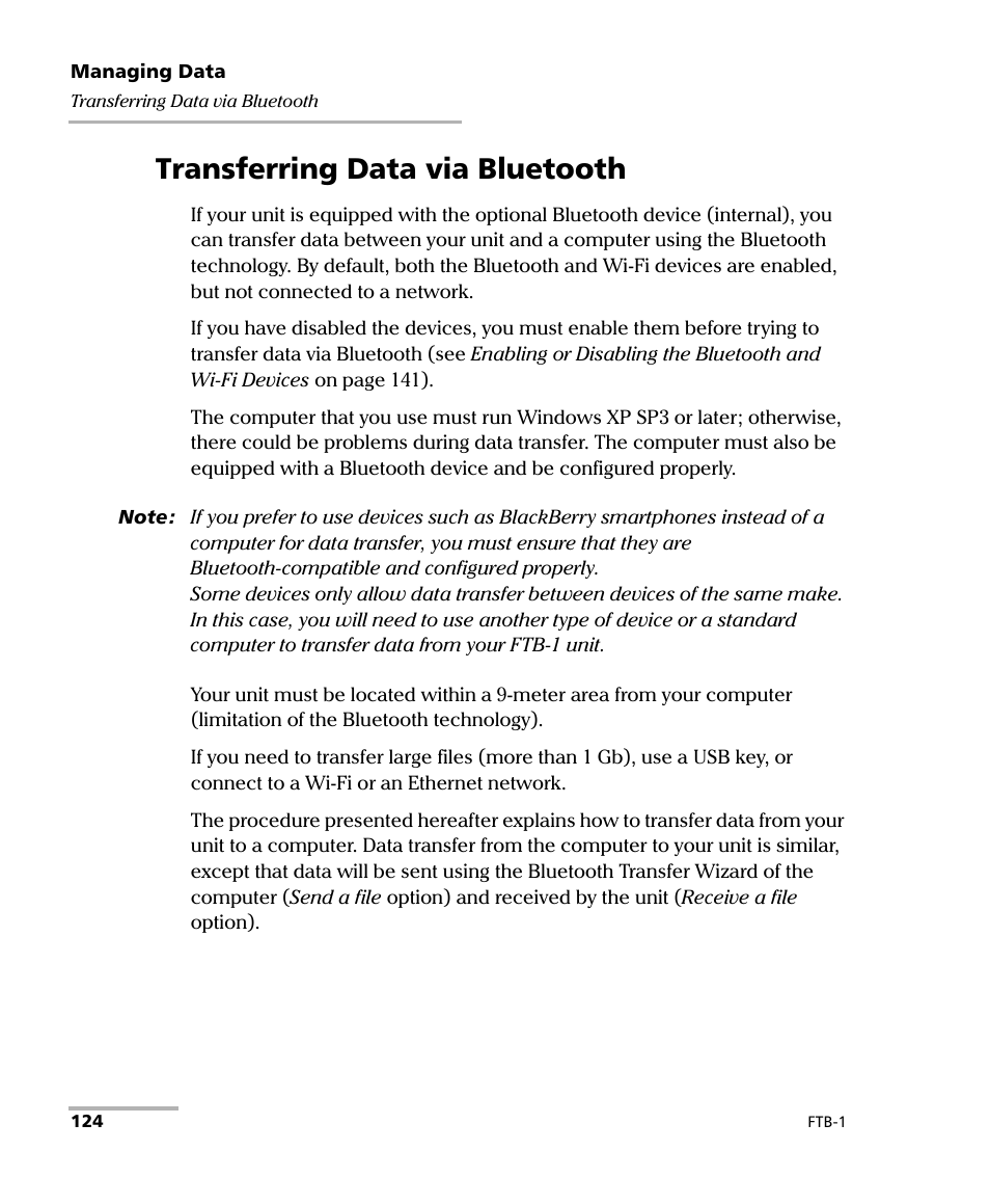 Transferring data via bluetooth | EXFO FTB-1 User Manual | Page 134 / 234