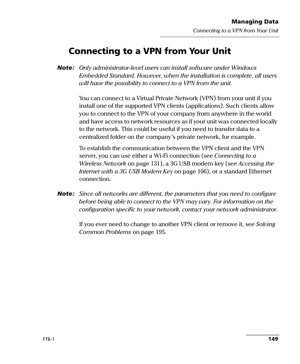 Connecting to a vpn from your unit | EXFO FTB-1 User Manual | Page 159 / 234