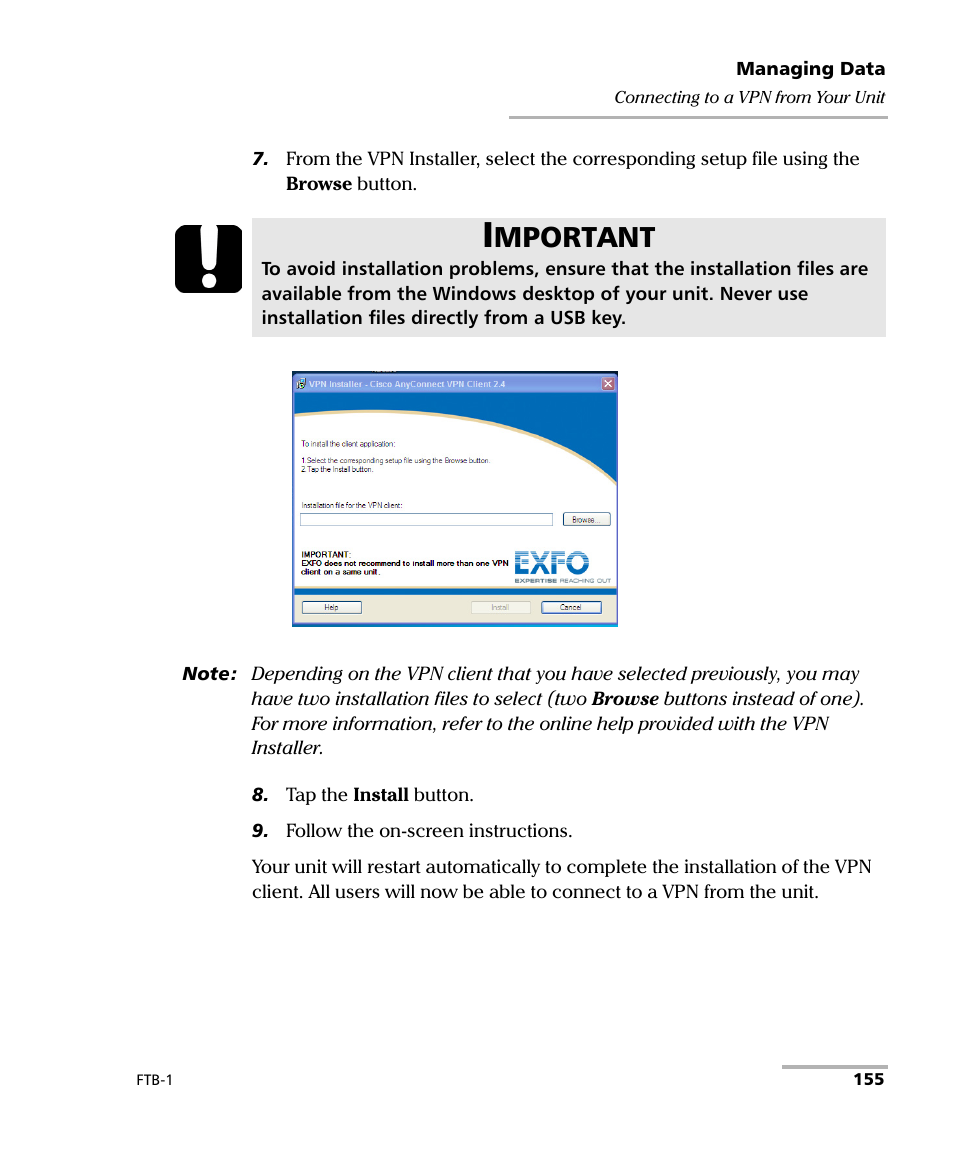 Mportant | EXFO FTB-1 User Manual | Page 165 / 234