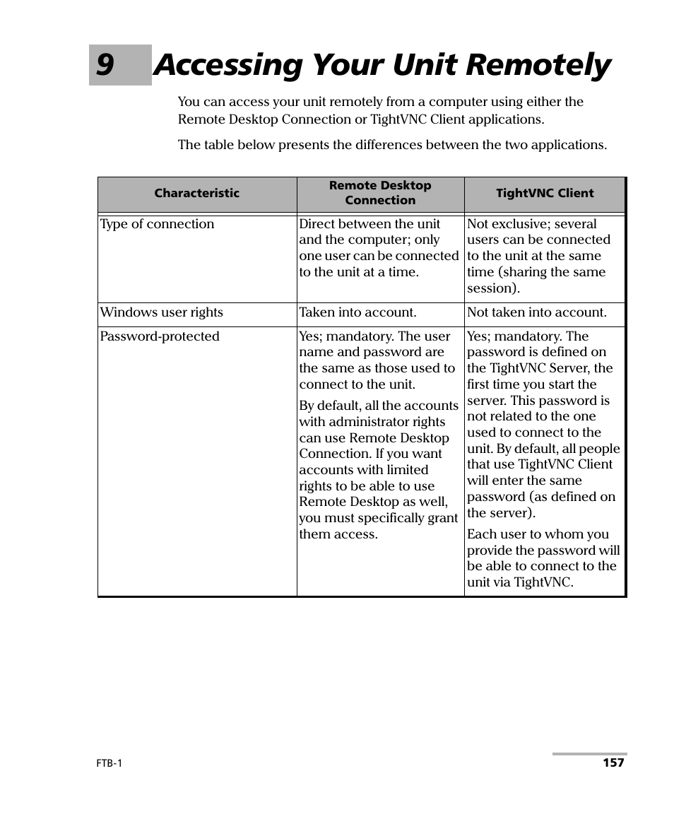 9 accessing your unit remotely, 9accessing your unit remotely | EXFO FTB-1 User Manual | Page 167 / 234