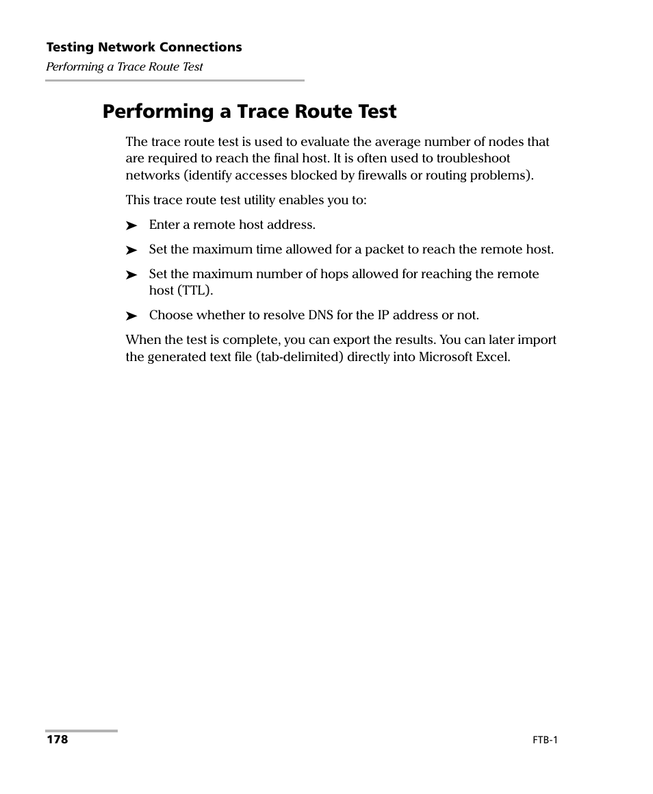 Performing a trace route test | EXFO FTB-1 User Manual | Page 188 / 234