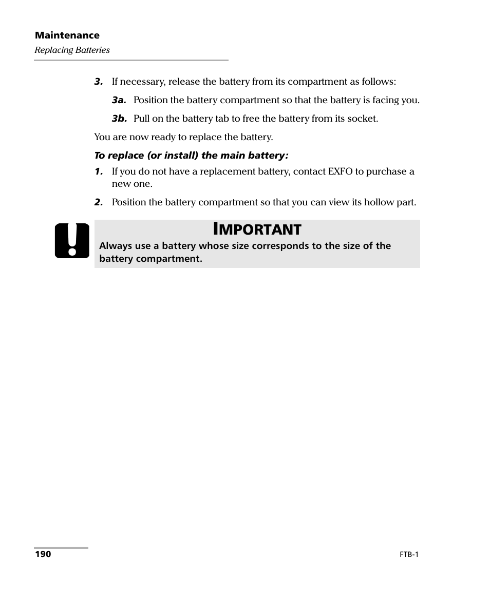 Mportant | EXFO FTB-1 User Manual | Page 200 / 234