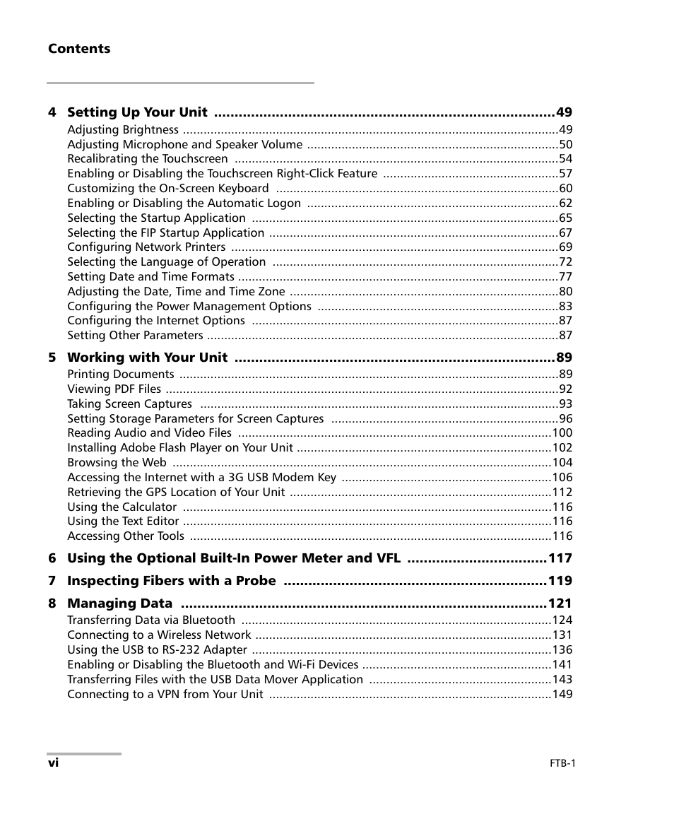 EXFO FTB-1 User Manual | Page 6 / 234