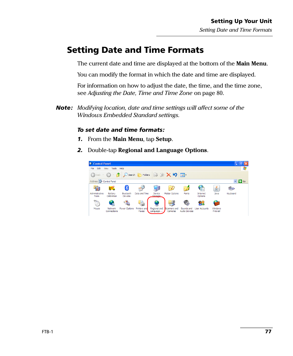 Setting date and time formats | EXFO FTB-1 User Manual | Page 87 / 234