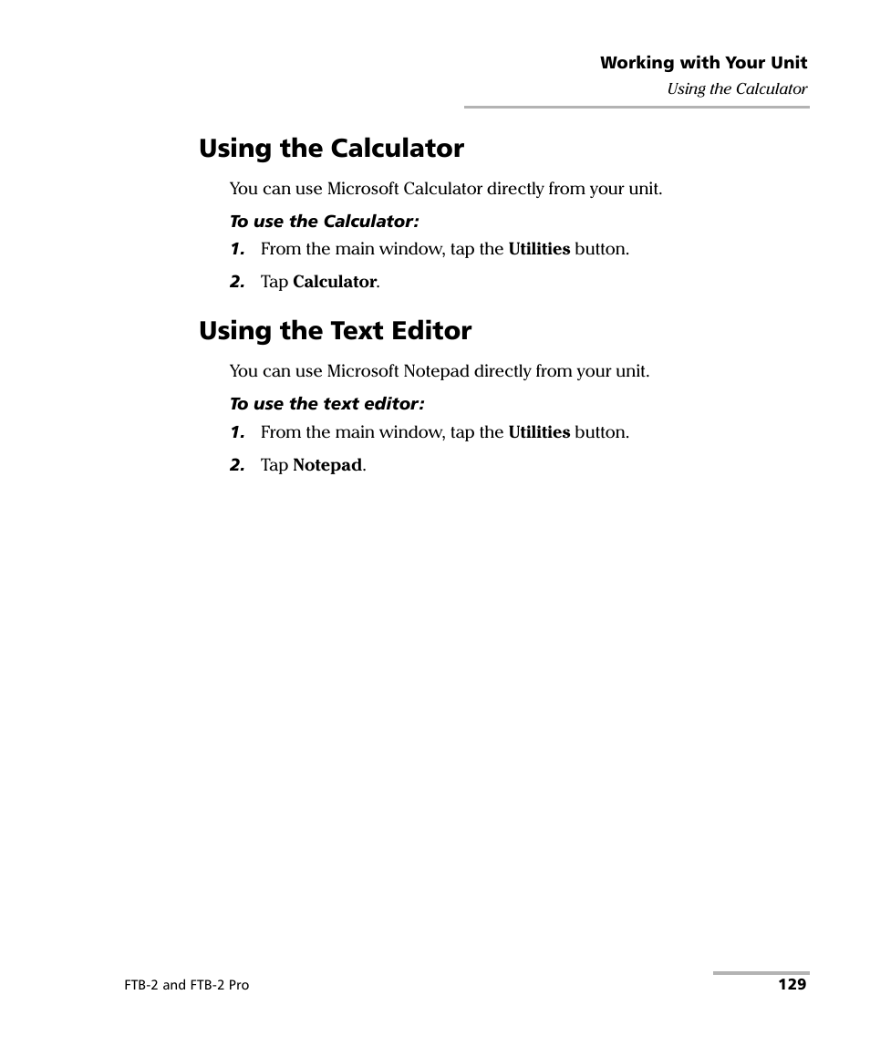 Using the calculator, Using the text editor, Using the calculator using the text editor | EXFO FTB-2 User Manual | Page 139 / 443