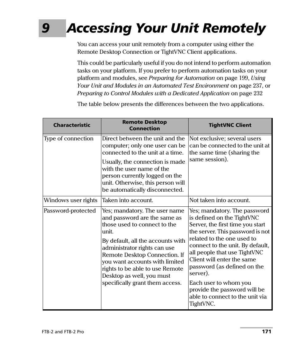 9 accessing your unit remotely, 9accessing your unit remotely | EXFO FTB-2 User Manual | Page 181 / 443