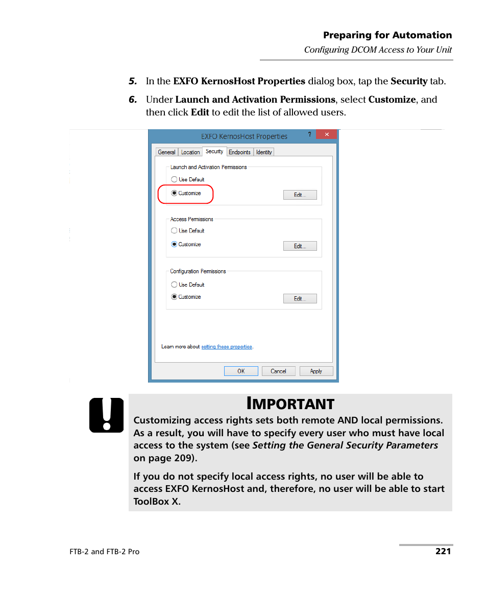 Mportant | EXFO FTB-2 User Manual | Page 231 / 443