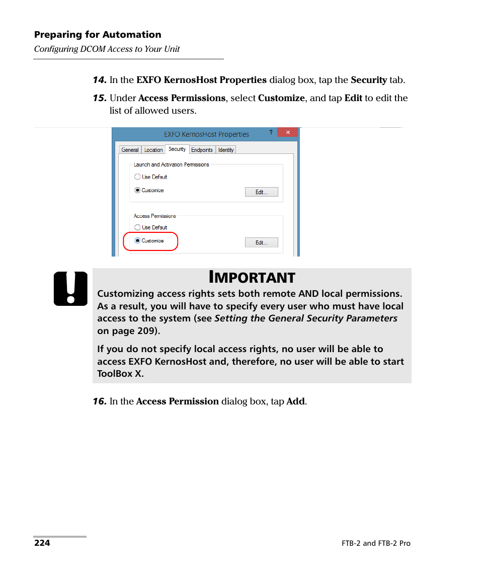 Mportant | EXFO FTB-2 User Manual | Page 234 / 443