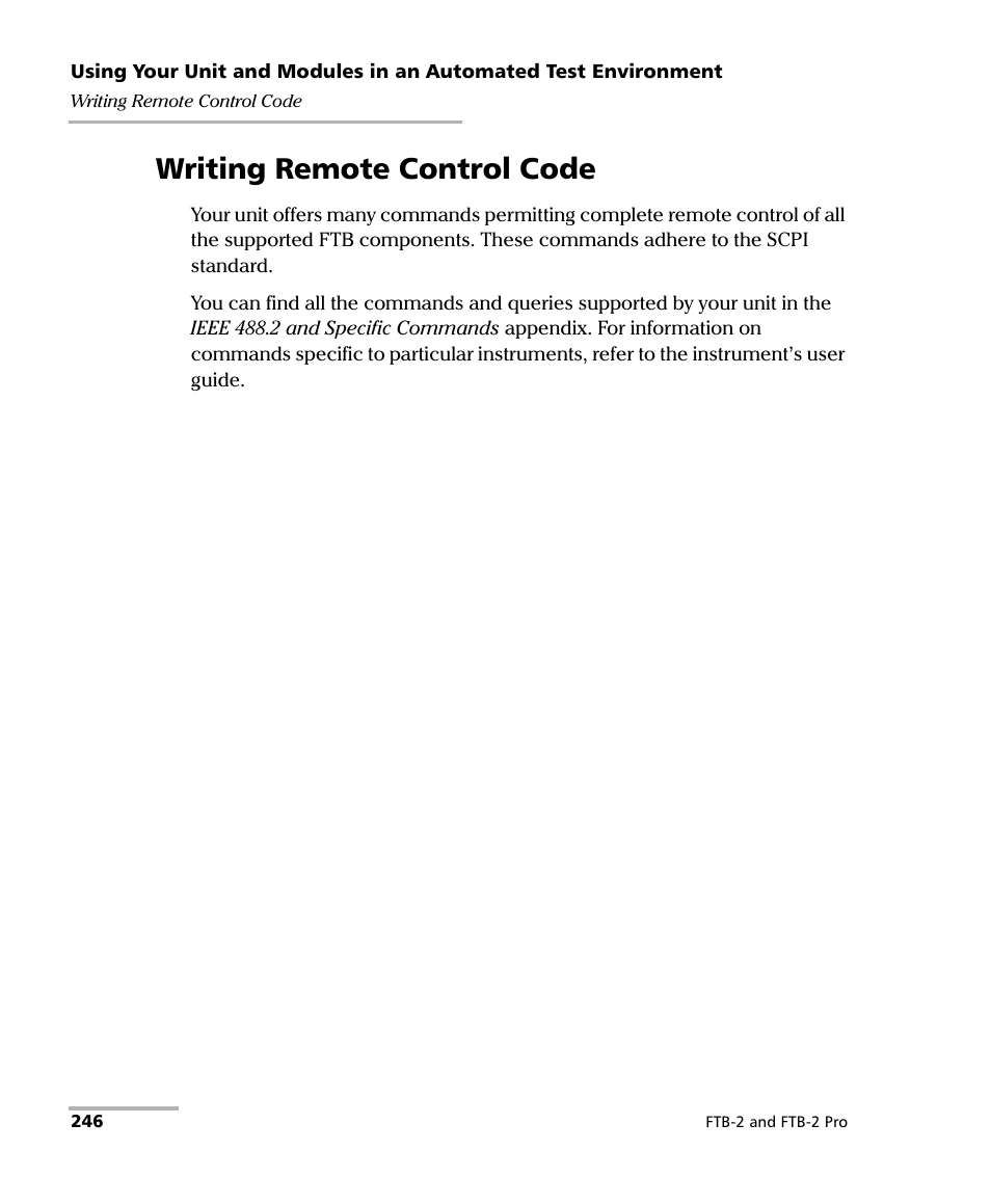 Writing remote control code | EXFO FTB-2 User Manual | Page 256 / 443