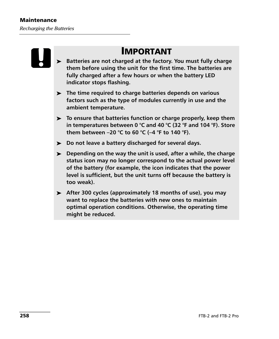 Mportant | EXFO FTB-2 User Manual | Page 268 / 443