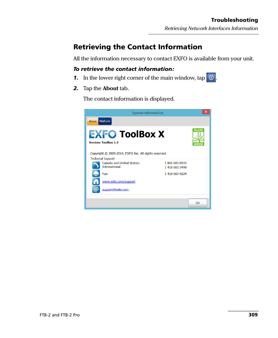 Retrieving the contact information | EXFO FTB-2 User Manual | Page 319 / 443