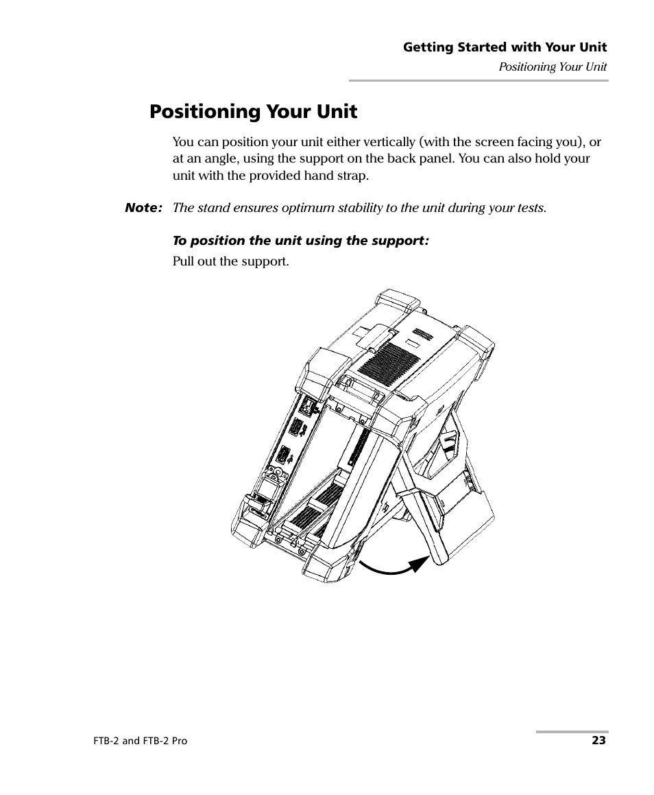 Positioning your unit | EXFO FTB-2 User Manual | Page 33 / 443