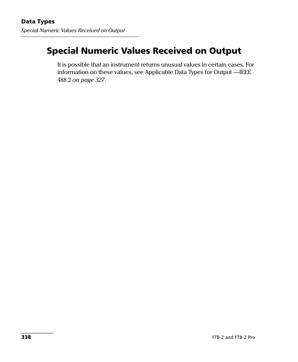 Special numeric values received on output | EXFO FTB-2 User Manual | Page 348 / 443