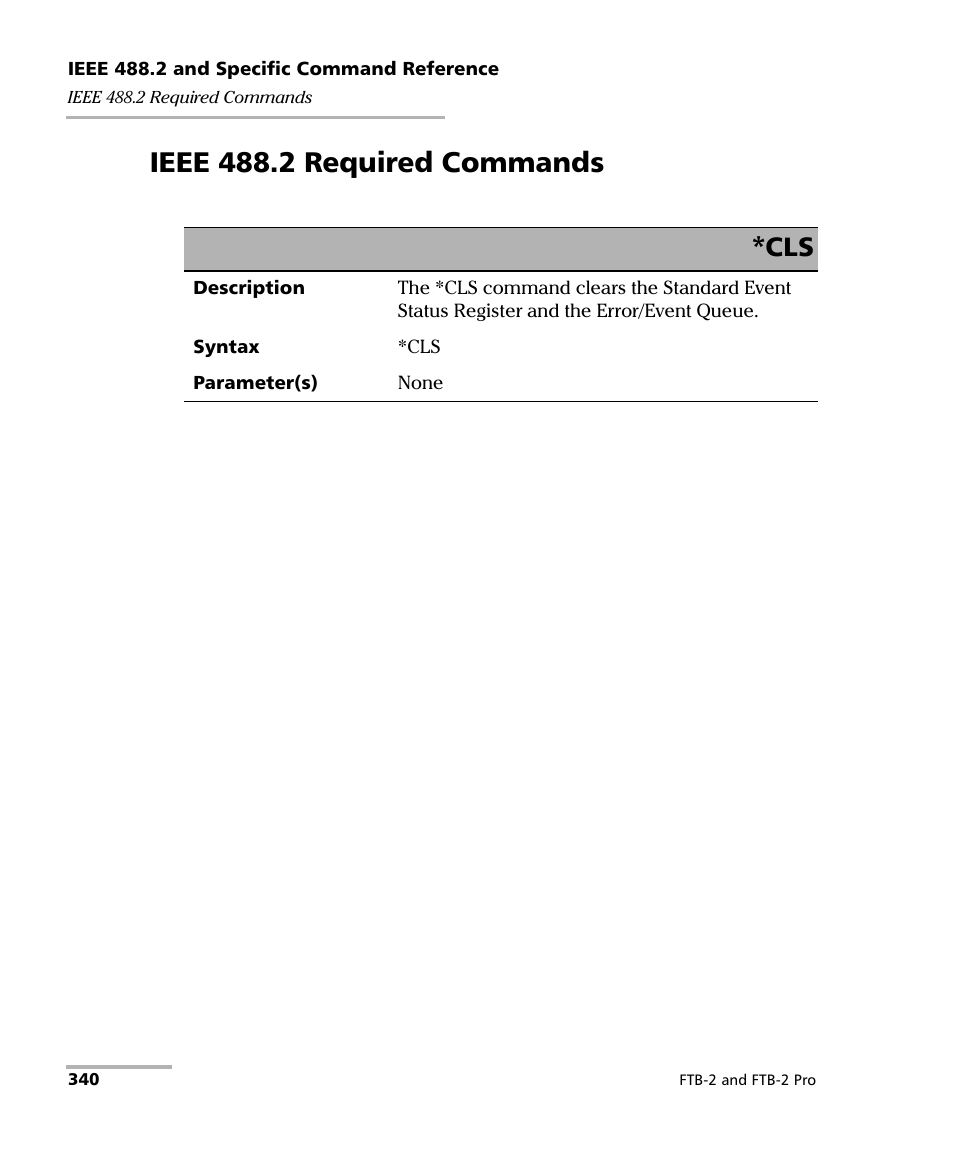 Ieee 488.2 required commands | EXFO FTB-2 User Manual | Page 350 / 443