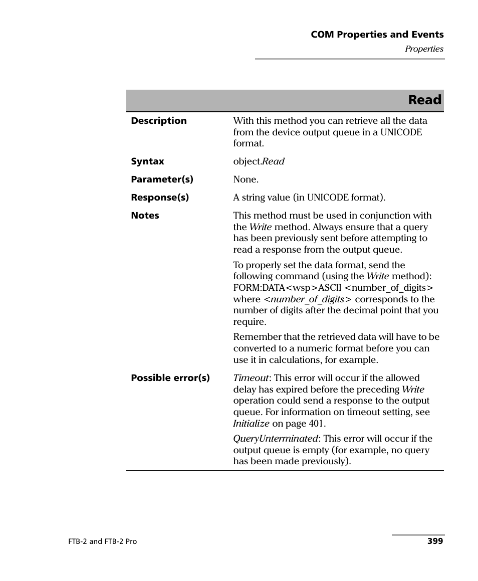 Read | EXFO FTB-2 User Manual | Page 409 / 443