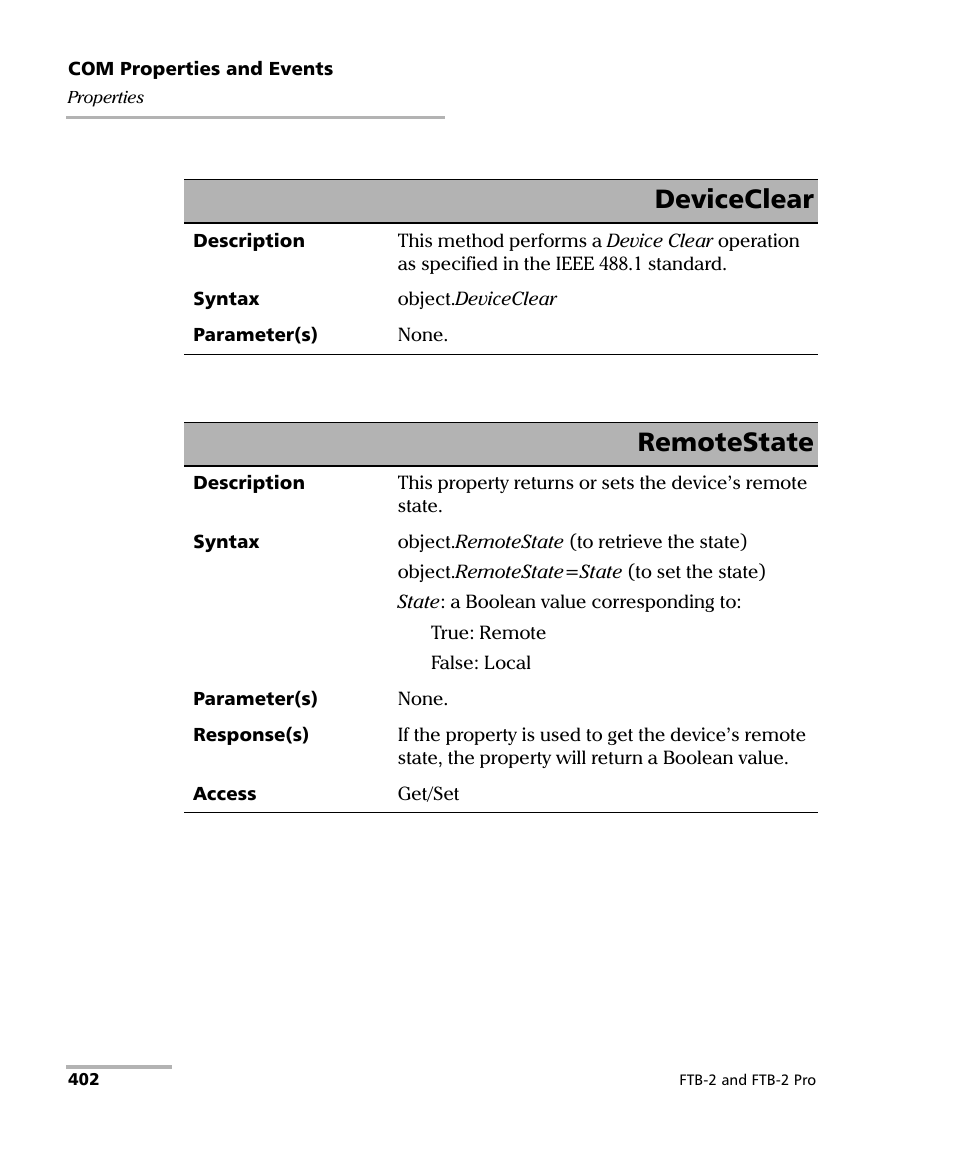 Deviceclear, Remotestate | EXFO FTB-2 User Manual | Page 412 / 443
