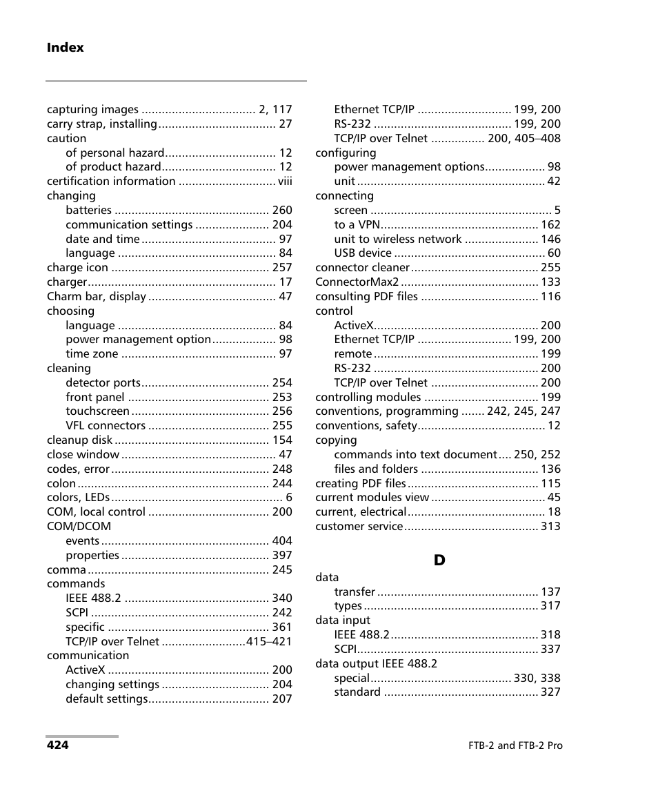 EXFO FTB-2 User Manual | Page 434 / 443