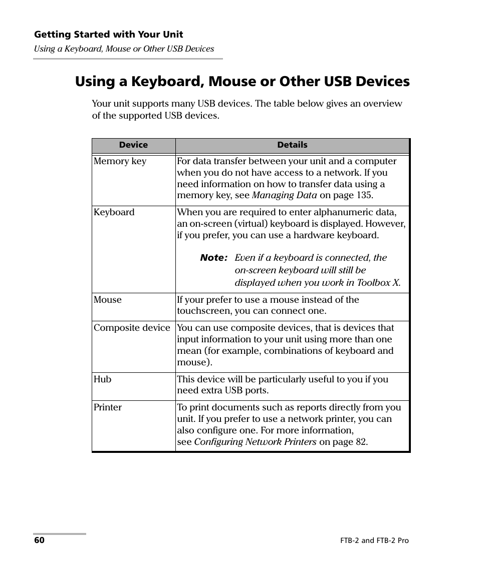 Using a keyboard, mouse or other usb devices | EXFO FTB-2 User Manual | Page 70 / 443