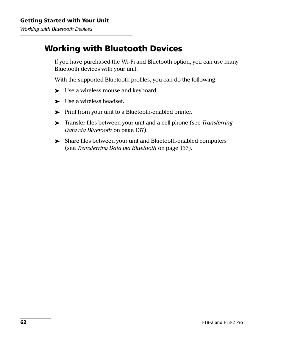 Working with bluetooth devices | EXFO FTB-2 User Manual | Page 72 / 443