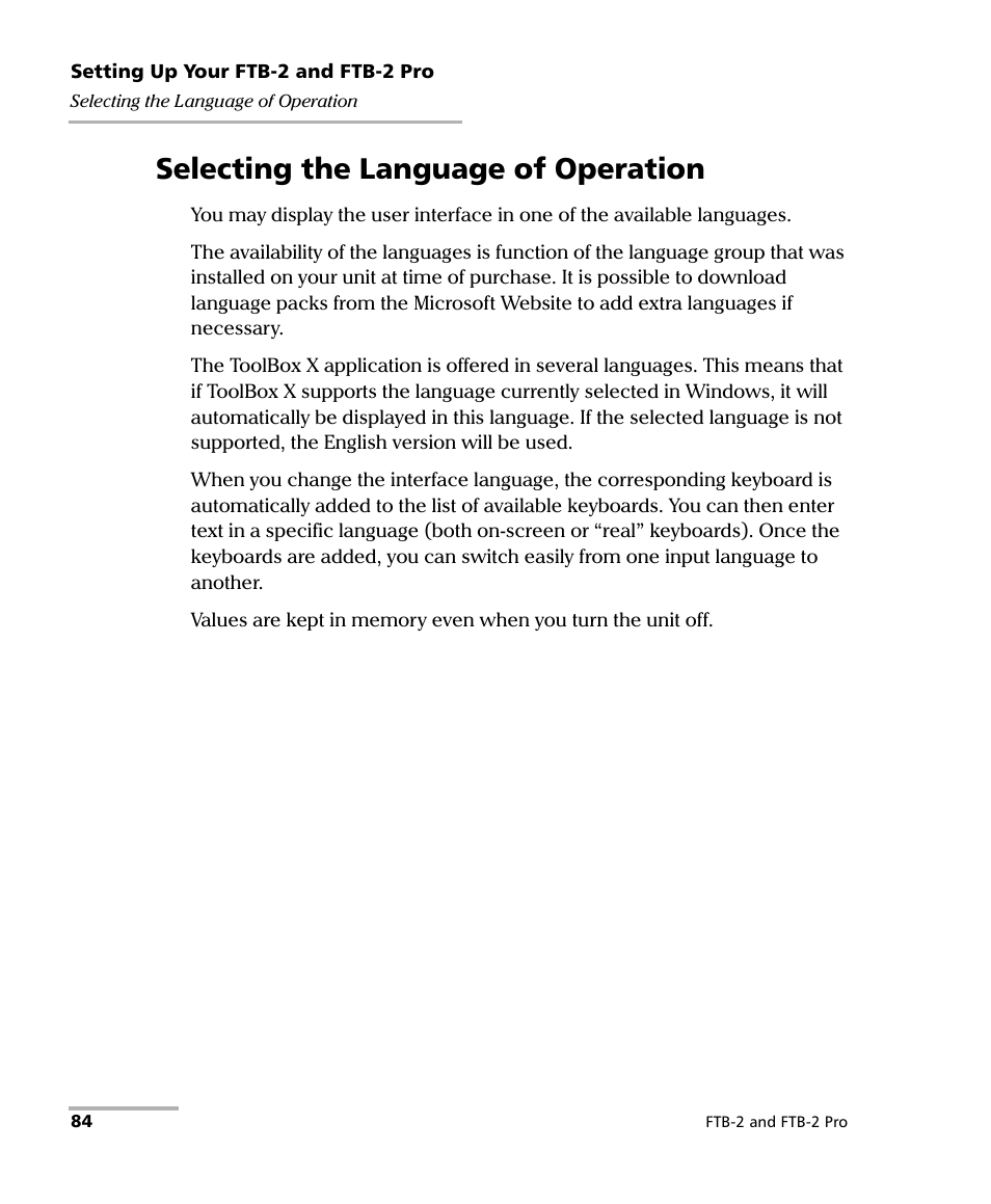 Selecting the language of operation | EXFO FTB-2 User Manual | Page 94 / 443