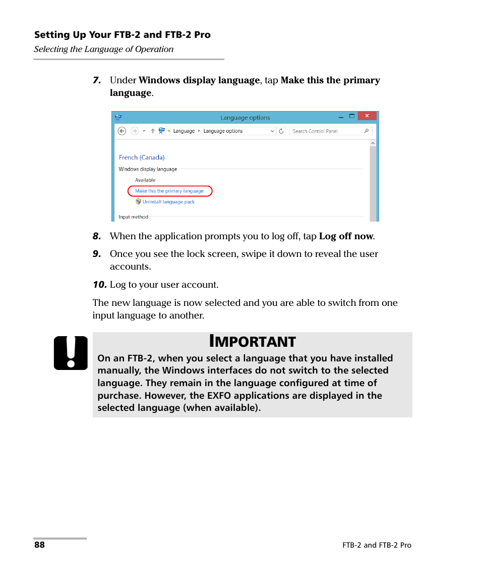 Mportant | EXFO FTB-2 User Manual | Page 98 / 443