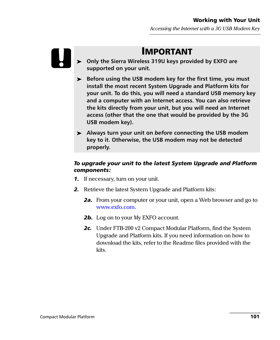 Mportant | EXFO FTB-200 v2 Compact Modular Platform User Manual | Page 111 / 222