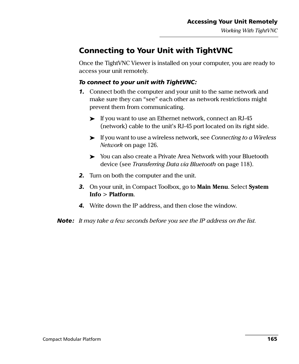 Connecting to your unit with tightvnc | EXFO FTB-200 v2 Compact Modular Platform User Manual | Page 175 / 222