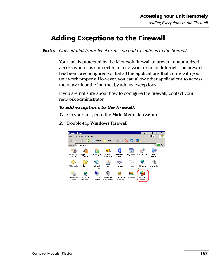 Adding exceptions to the firewall | EXFO FTB-200 v2 Compact Modular Platform User Manual | Page 177 / 222