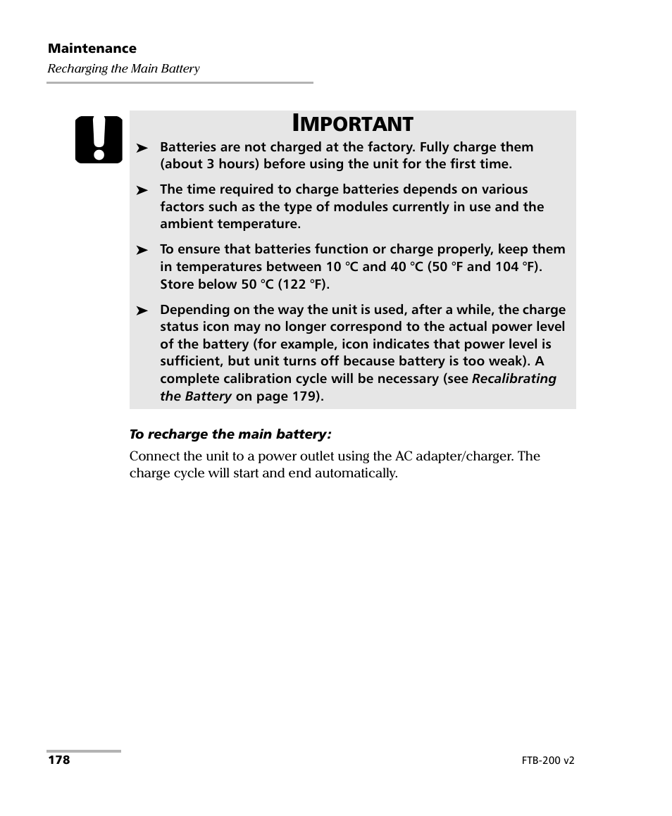 Mportant | EXFO FTB-200 v2 Compact Modular Platform User Manual | Page 188 / 222
