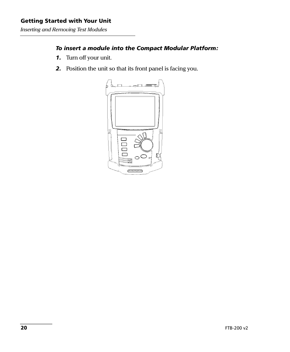 EXFO FTB-200 v2 Compact Modular Platform User Manual | Page 30 / 222