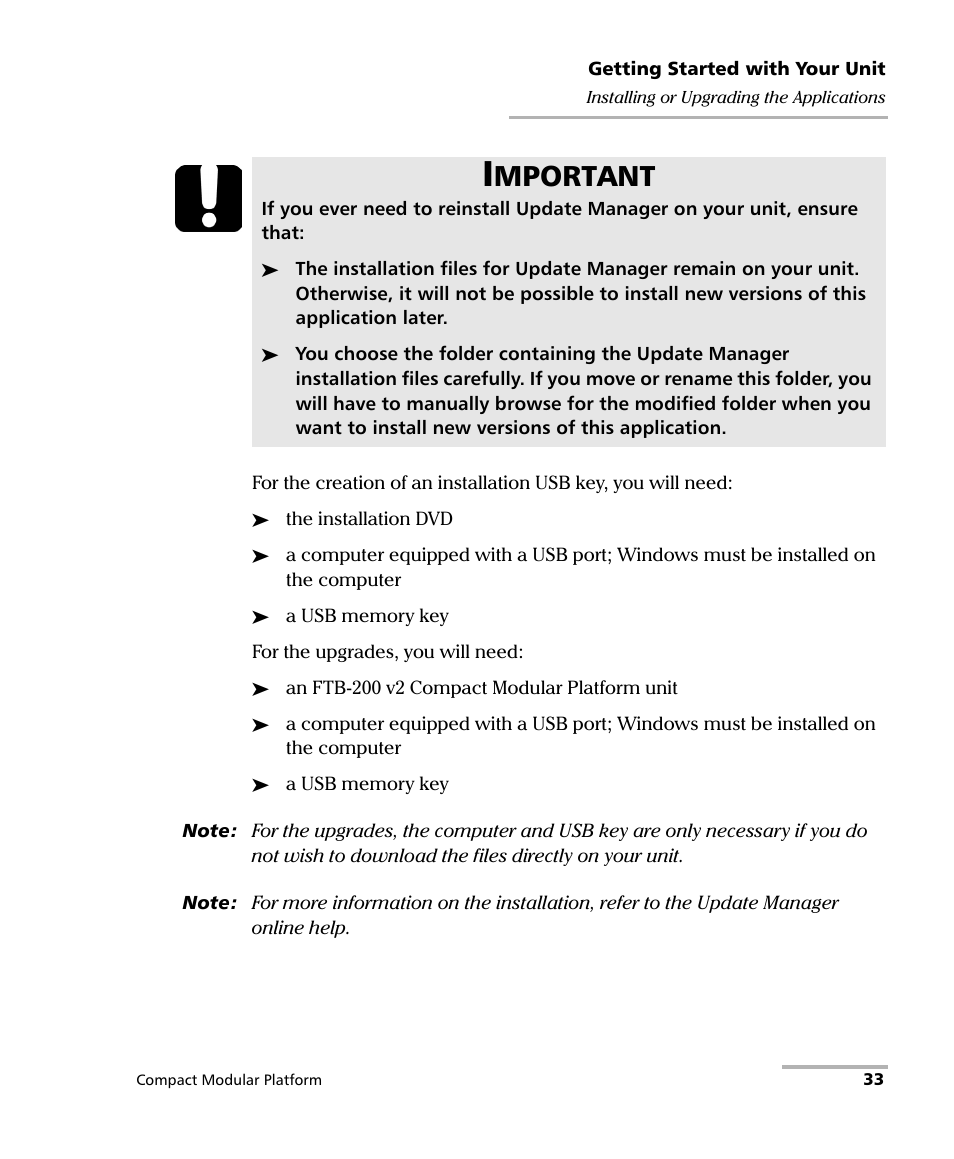 Mportant | EXFO FTB-200 v2 Compact Modular Platform User Manual | Page 43 / 222