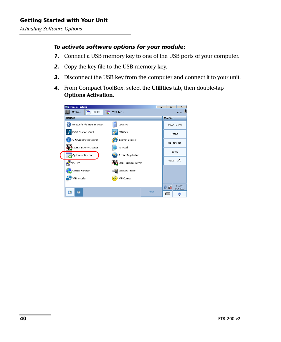 EXFO FTB-200 v2 Compact Modular Platform User Manual | Page 50 / 222