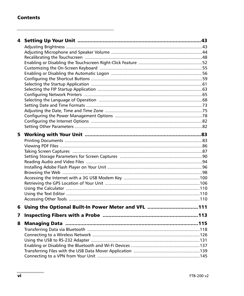 EXFO FTB-200 v2 Compact Modular Platform User Manual | Page 6 / 222