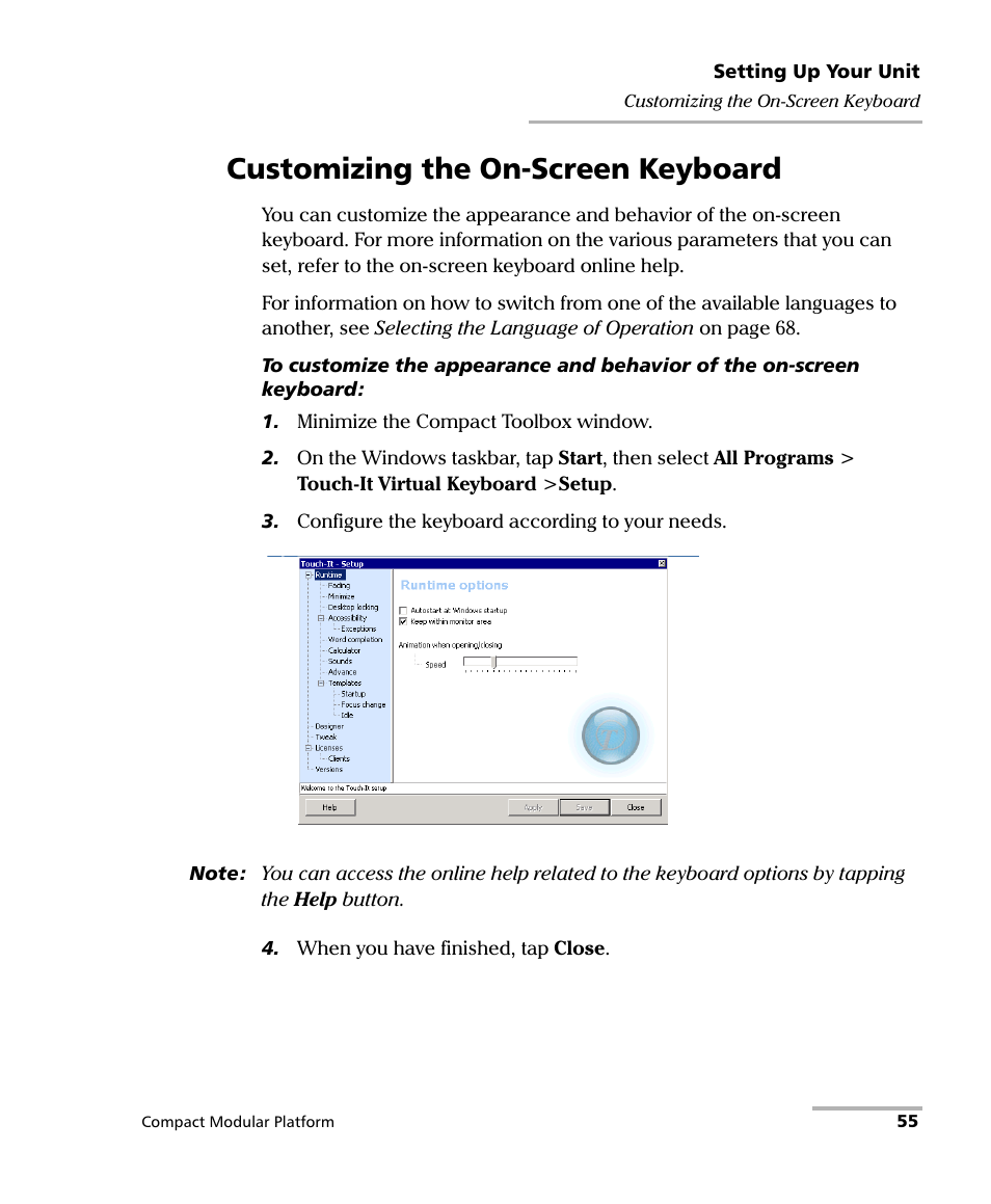 Customizing the on-screen keyboard | EXFO FTB-200 v2 Compact Modular Platform User Manual | Page 65 / 222