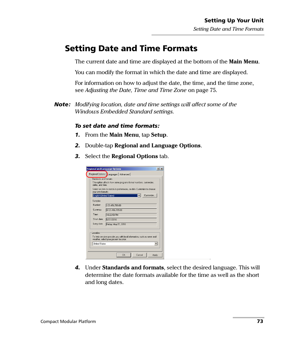 Setting date and time formats | EXFO FTB-200 v2 Compact Modular Platform User Manual | Page 83 / 222