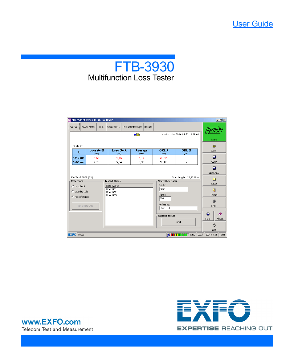 EXFO FTB-3930 MultiTest User Manual | 101 pages