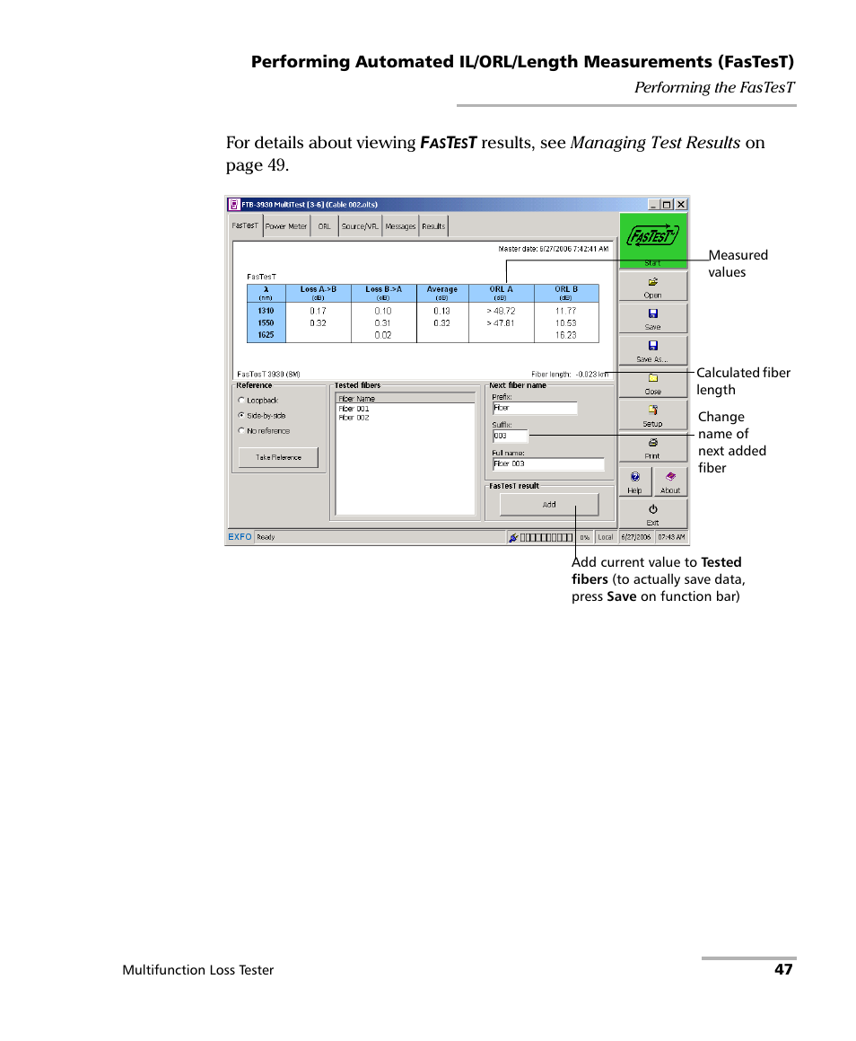 EXFO FTB-3930 MultiTest User Manual | Page 53 / 101