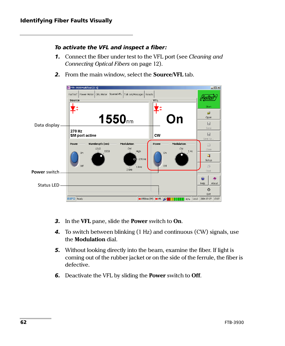 EXFO FTB-3930 MultiTest User Manual | Page 68 / 101