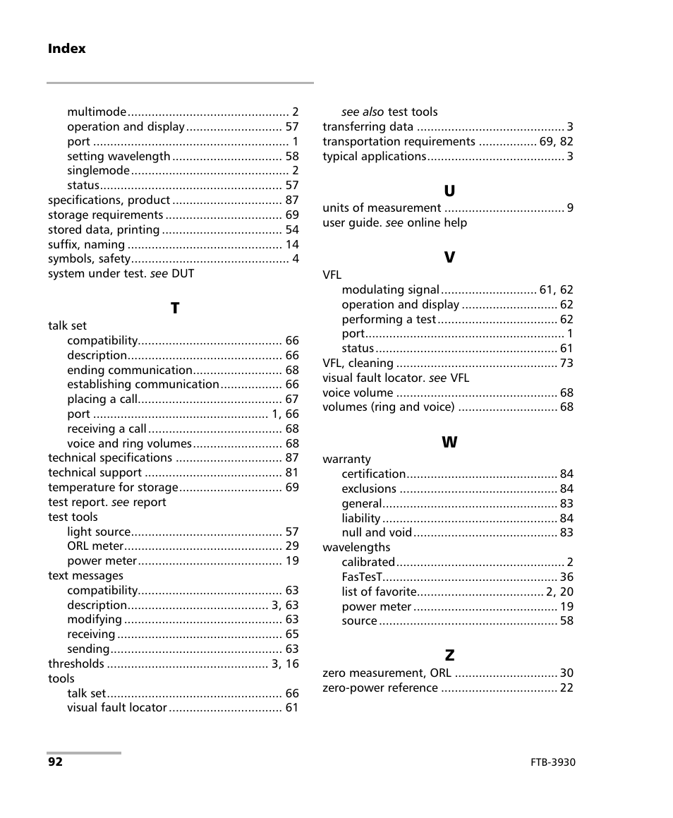 EXFO FTB-3930 MultiTest User Manual | Page 98 / 101