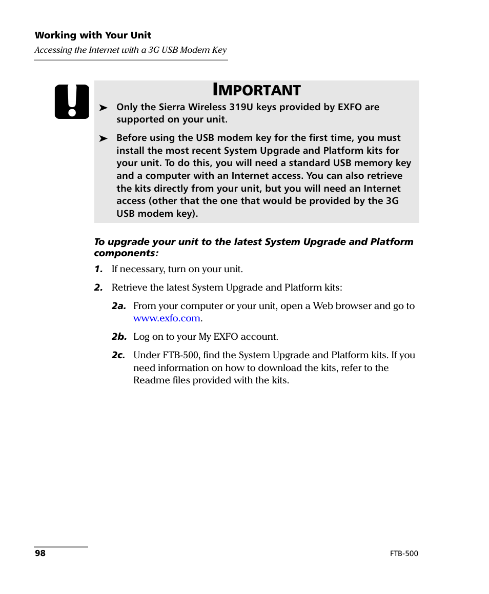 Mportant | EXFO FTB-500 (Window XP) User Manual | Page 108 / 405