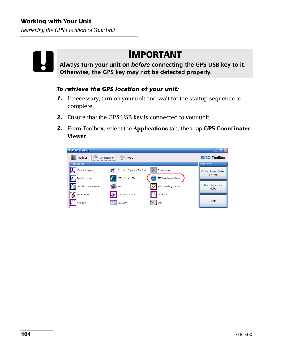 Mportant | EXFO FTB-500 (Window XP) User Manual | Page 114 / 405