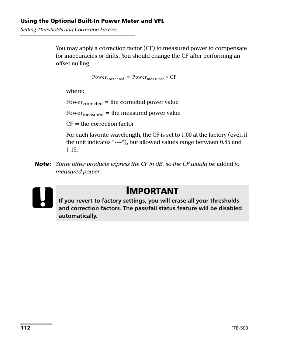 Mportant | EXFO FTB-500 (Window XP) User Manual | Page 122 / 405