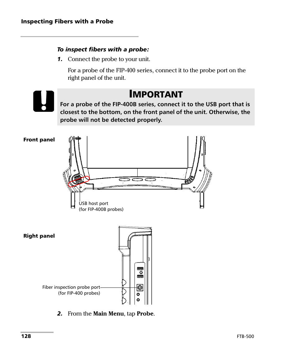 Mportant | EXFO FTB-500 (Window XP) User Manual | Page 138 / 405