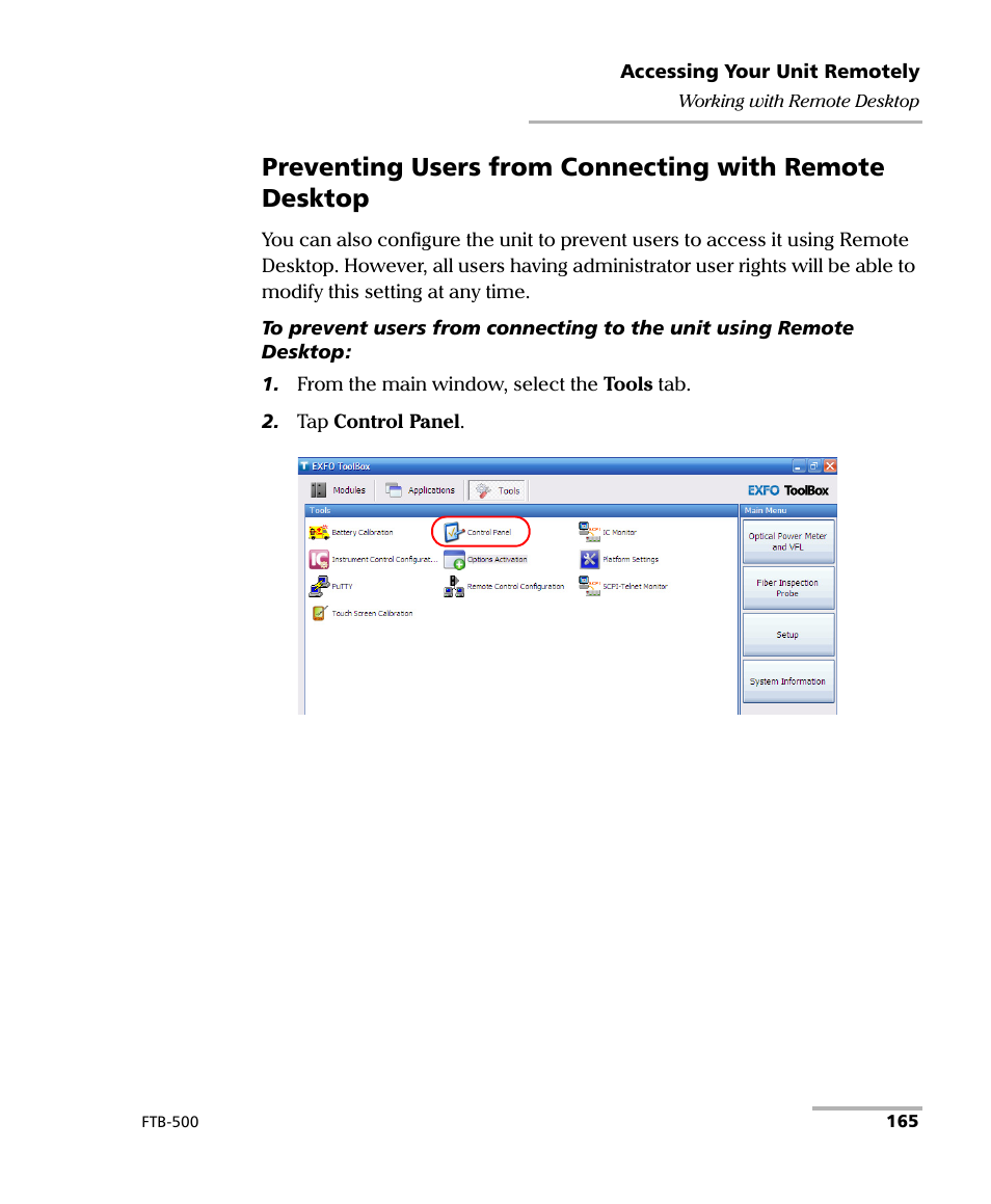 EXFO FTB-500 (Window XP) User Manual | Page 175 / 405