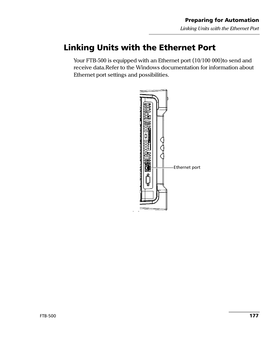 Linking units with the ethernet port | EXFO FTB-500 (Window XP) User Manual | Page 187 / 405