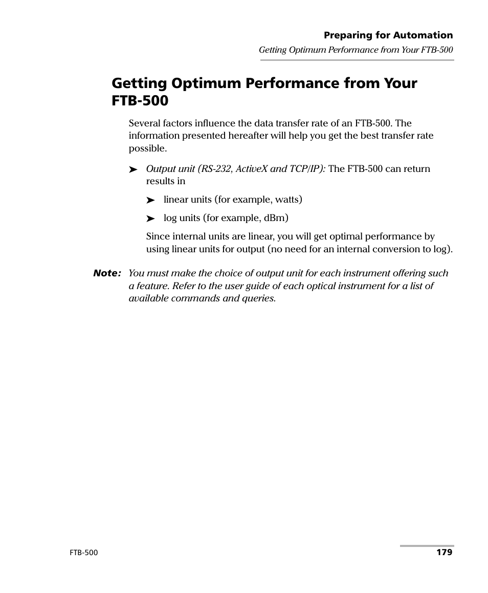 Getting optimum performance from your ftb-500 | EXFO FTB-500 (Window XP) User Manual | Page 189 / 405