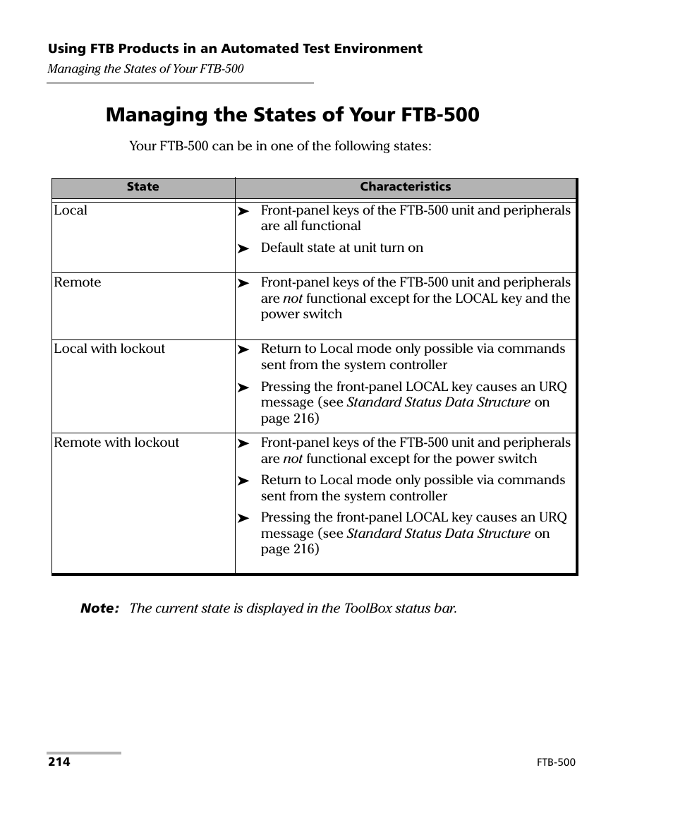 Managing the states of your ftb-500 | EXFO FTB-500 (Window XP) User Manual | Page 224 / 405