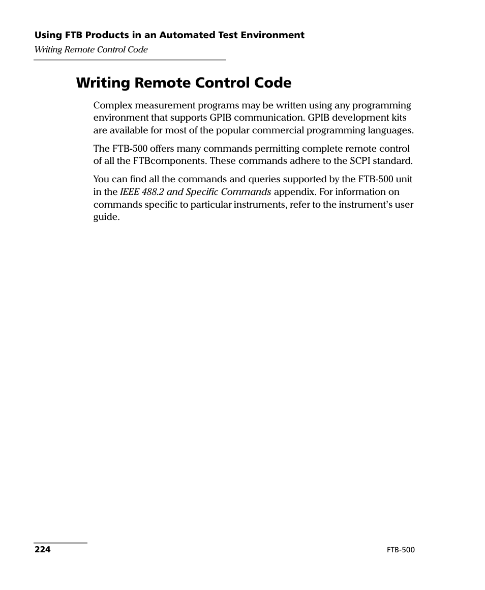 Writing remote control code | EXFO FTB-500 (Window XP) User Manual | Page 234 / 405