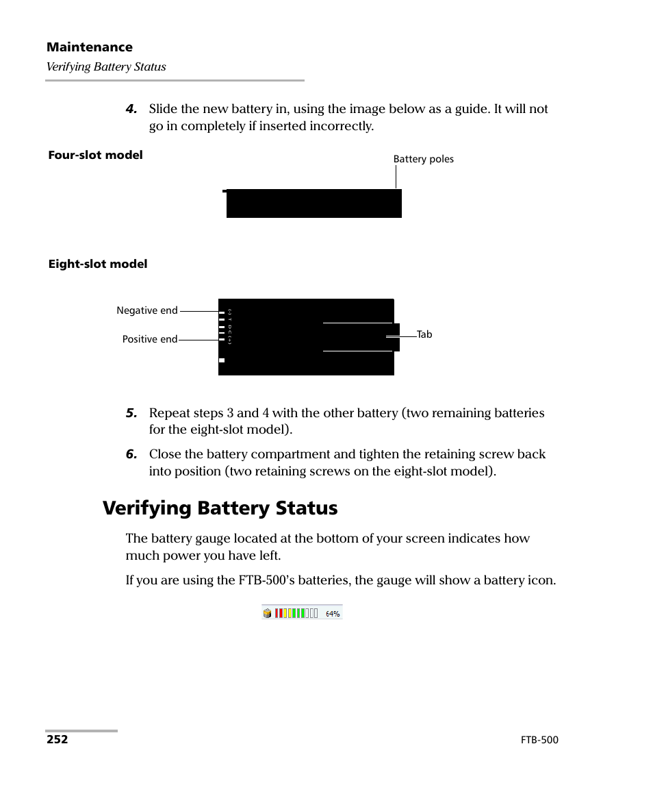 Verifying battery status | EXFO FTB-500 (Window XP) User Manual | Page 262 / 405
